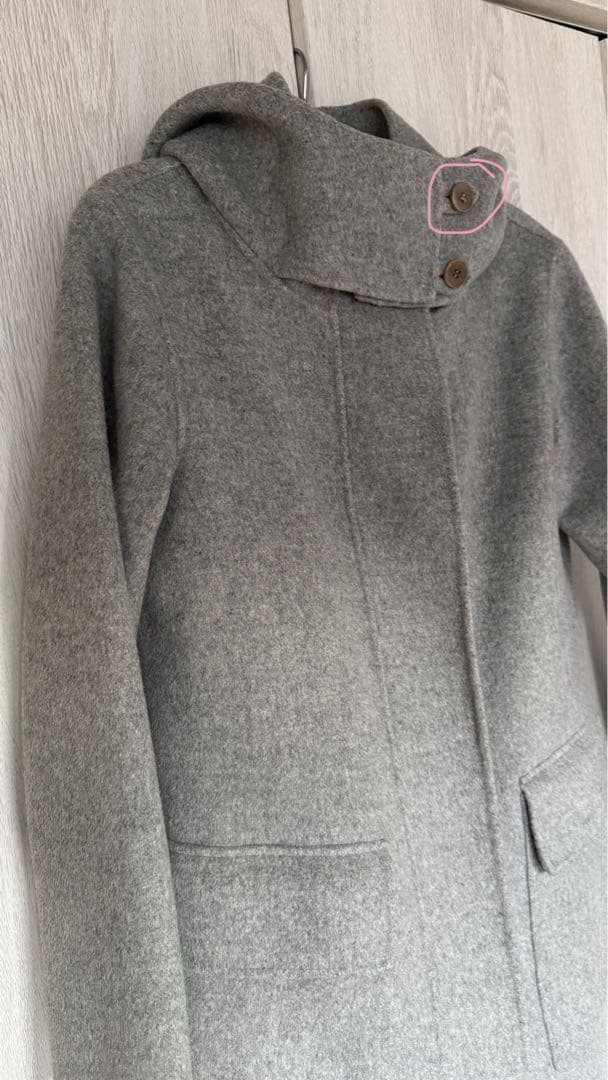 値下済Theory ダブルフェイスダッフルコート　ウールフードコート　カシミヤ混