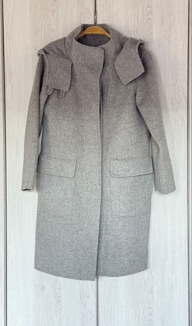 値下済Theory ダブルフェイスダッフルコート　ウールフードコート　カシミヤ混