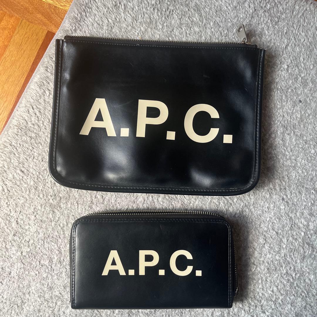 h*0様 A.P.C. ブラック 長財布とポーチ セット　アーペーセー　ビッグロ