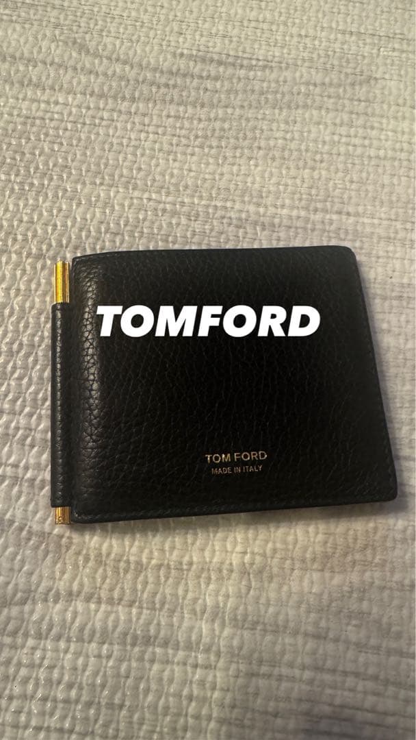 TOM FORD ブラック マネークリップ　二つ折り財布　箱無し