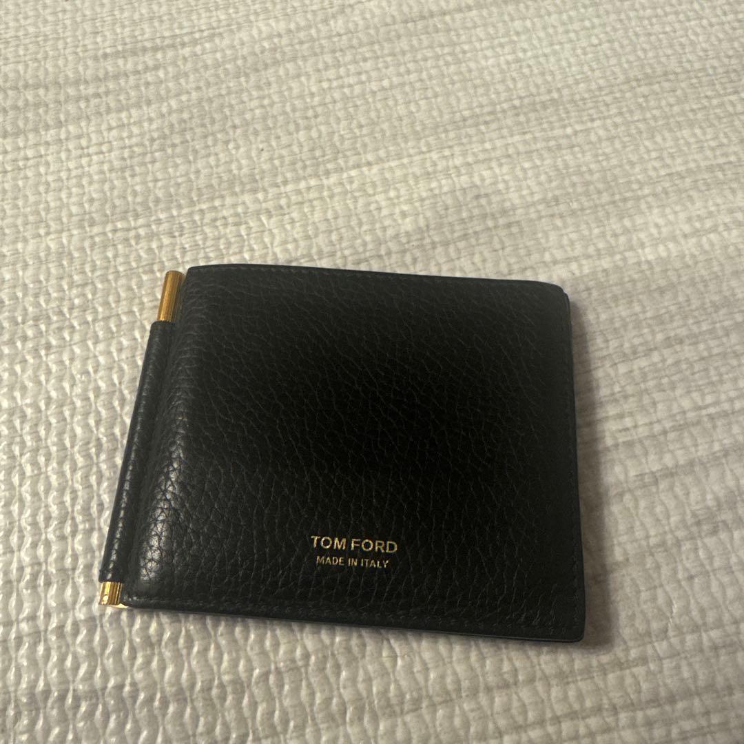 TOM FORD ブラック マネークリップ　二つ折り財布　箱無し