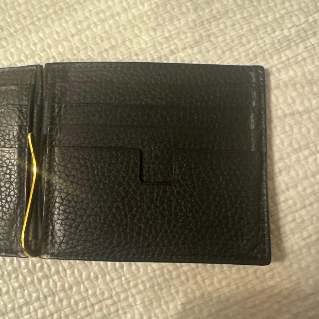 TOM FORD ブラック マネークリップ　二つ折り財布　箱無し