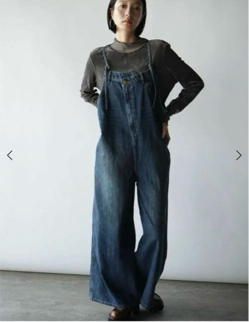 新品タグ付き　RADIATE アシメフロントデニムオーバーオール