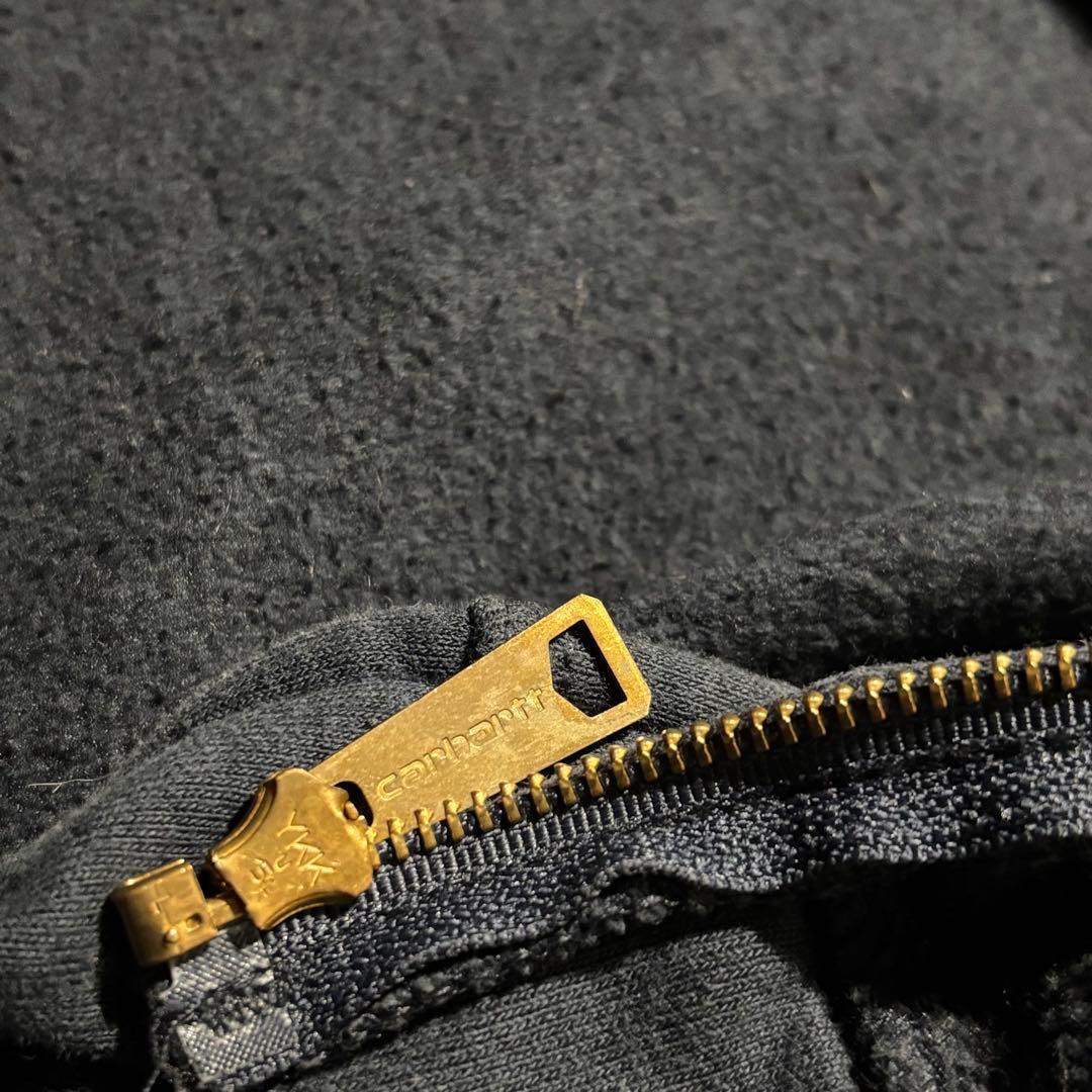 カーハート carhartt パーカー　フルジップ　サンフェード　ネイビー　紺色