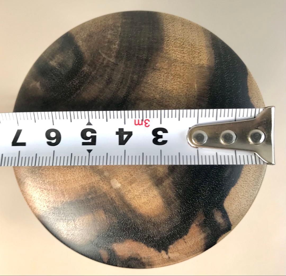 未使用 西羽製作 黒柿製 茶筒 煎茶道具 黒柿 古木造