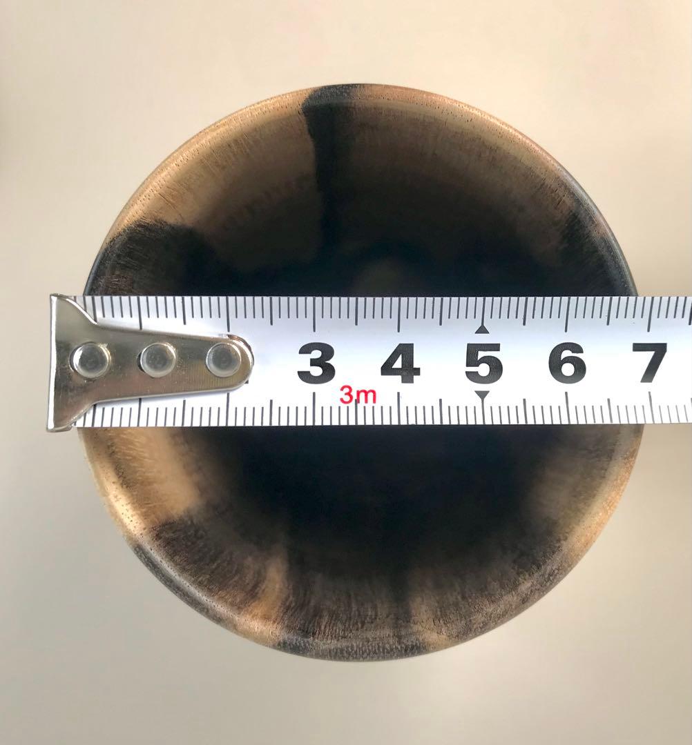 未使用 西羽製作 黒柿製 茶筒 煎茶道具 黒柿 古木造