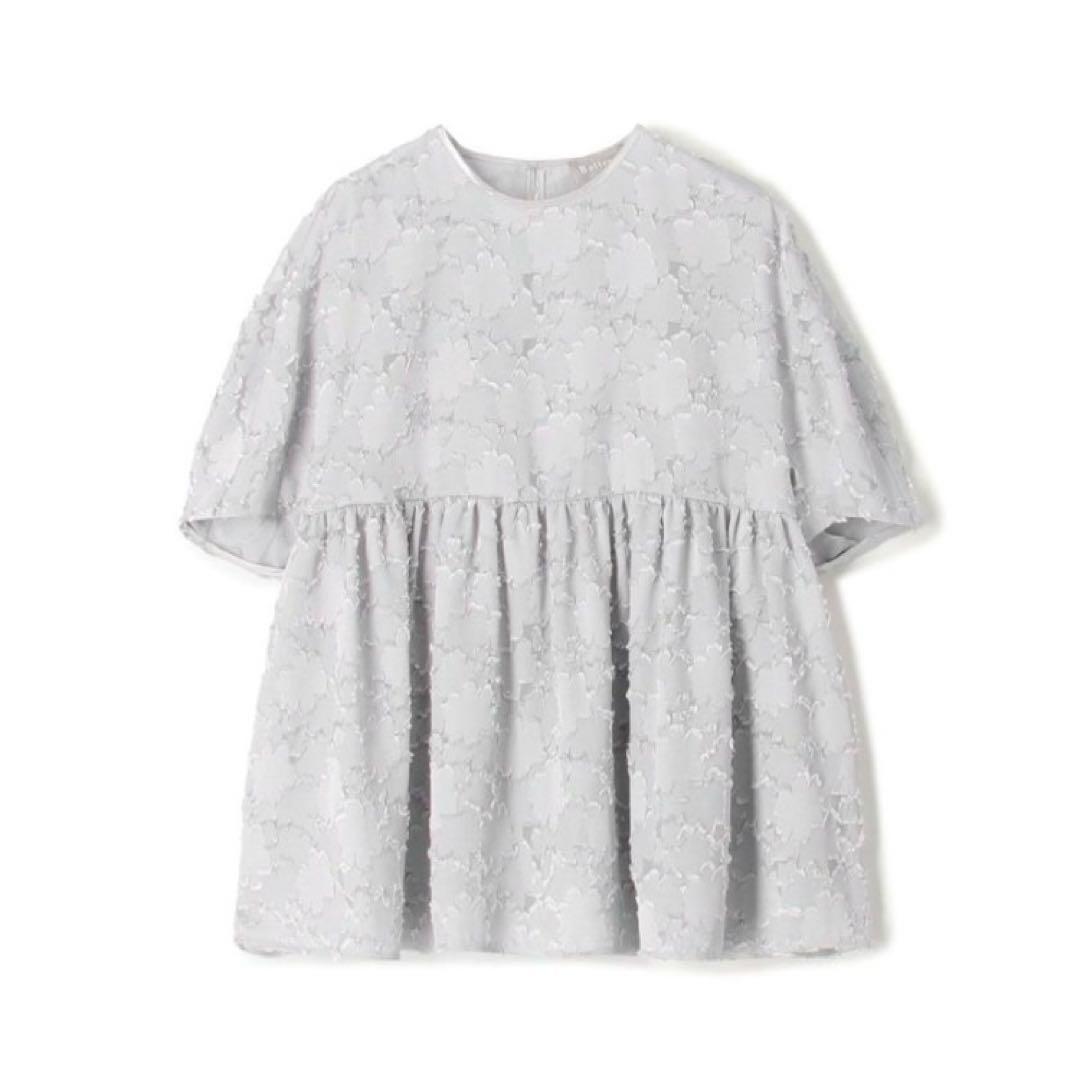 【未使用】Ballsey マーガレットカットジャカード ウエストギャザーブラウス