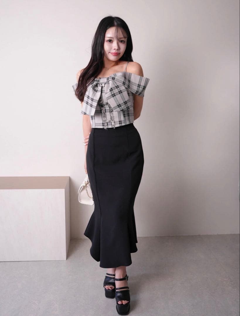 【ミックス2】LIP SERVICE ツイードリボンオフショルトップス