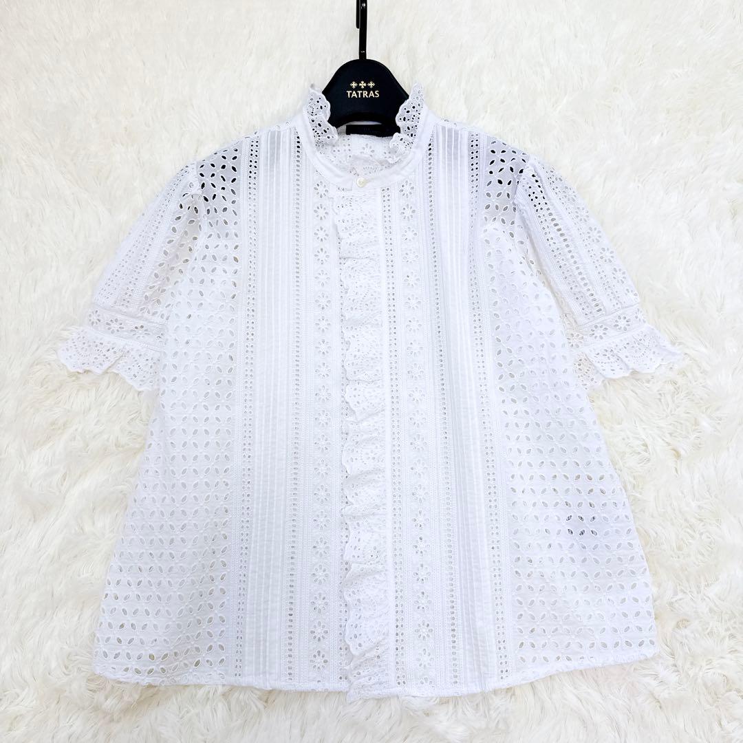 [美品] ポロラルフローレン　アイレットブラウス　レース　フリル　カットワーク