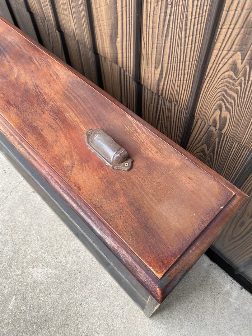 古家具　飾り棚　本棚　食器棚　カウンター キャビネット　インダストリアル　手作り