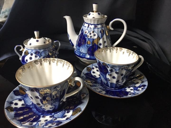 ロシアロモノーソフ インペリアルポーセリン玉ねぎドームティーセット新品