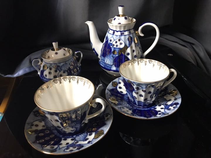 ロシアロモノーソフ インペリアルポーセリン玉ねぎドームティーセット新品