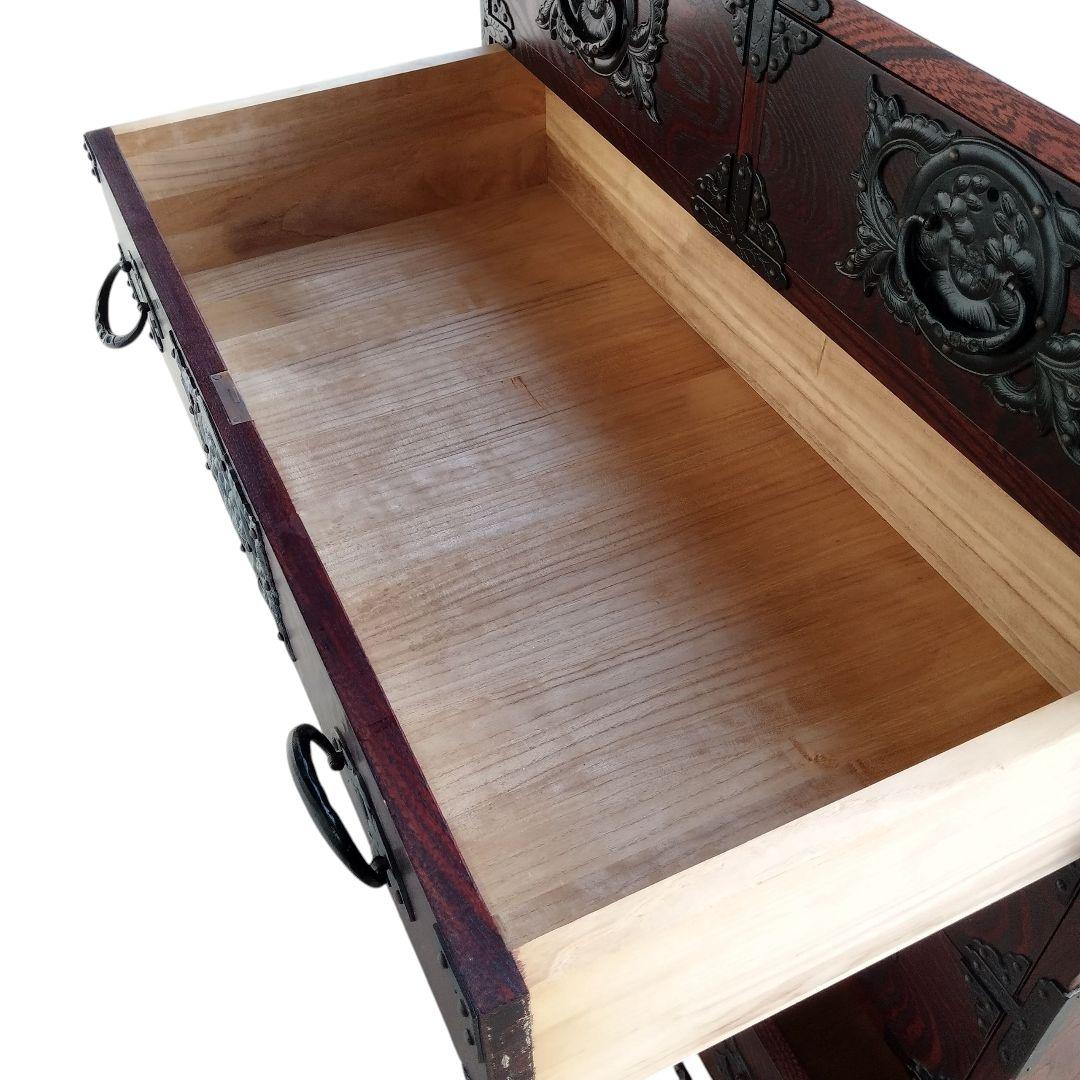 岩谷堂箪笥　南部鉄器　欅　漆塗り　チェスト　伝統工芸　整理箪笥　6段