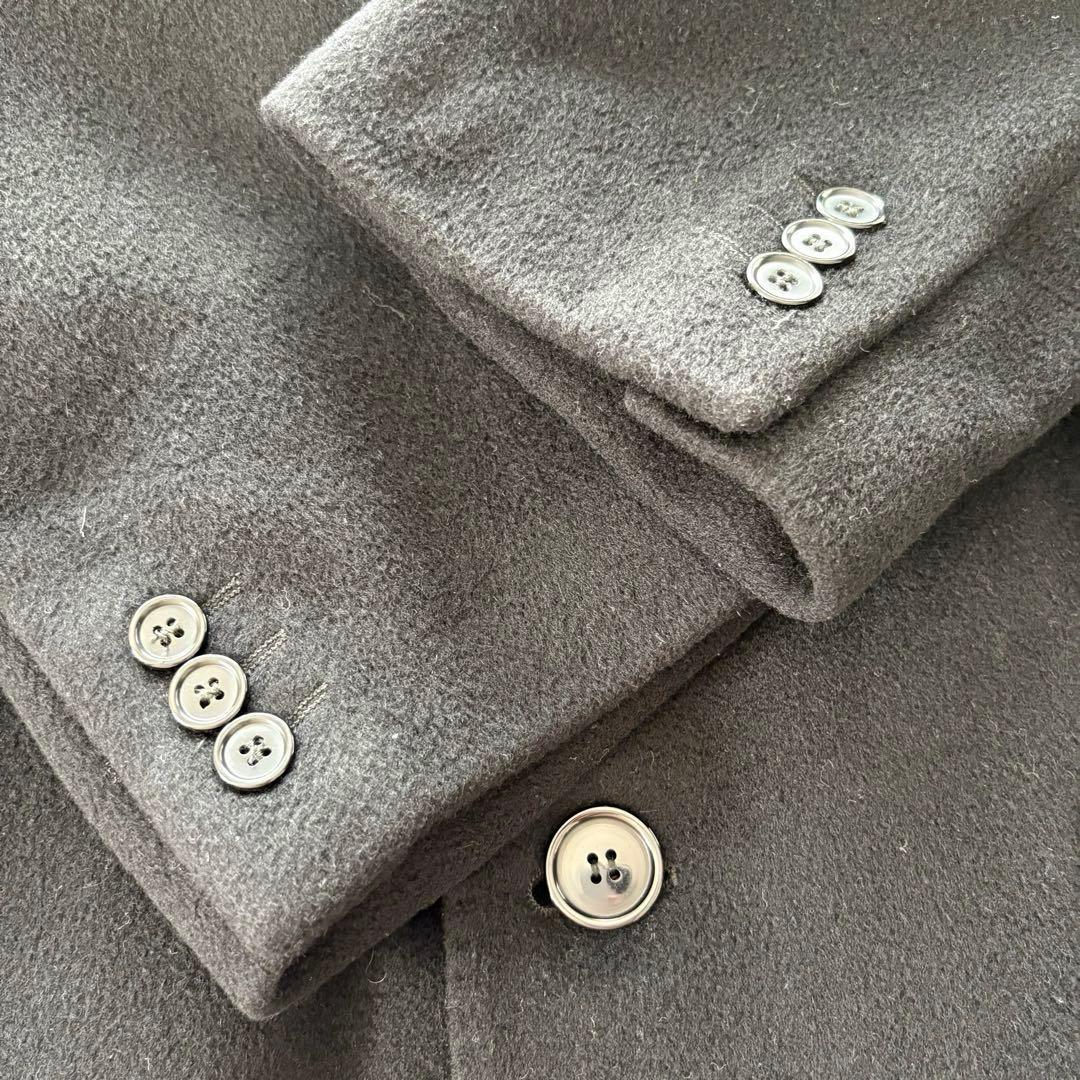 【最高級カシミヤ100%】イタリア製 ロングチェスターコート ダブル 40 黒