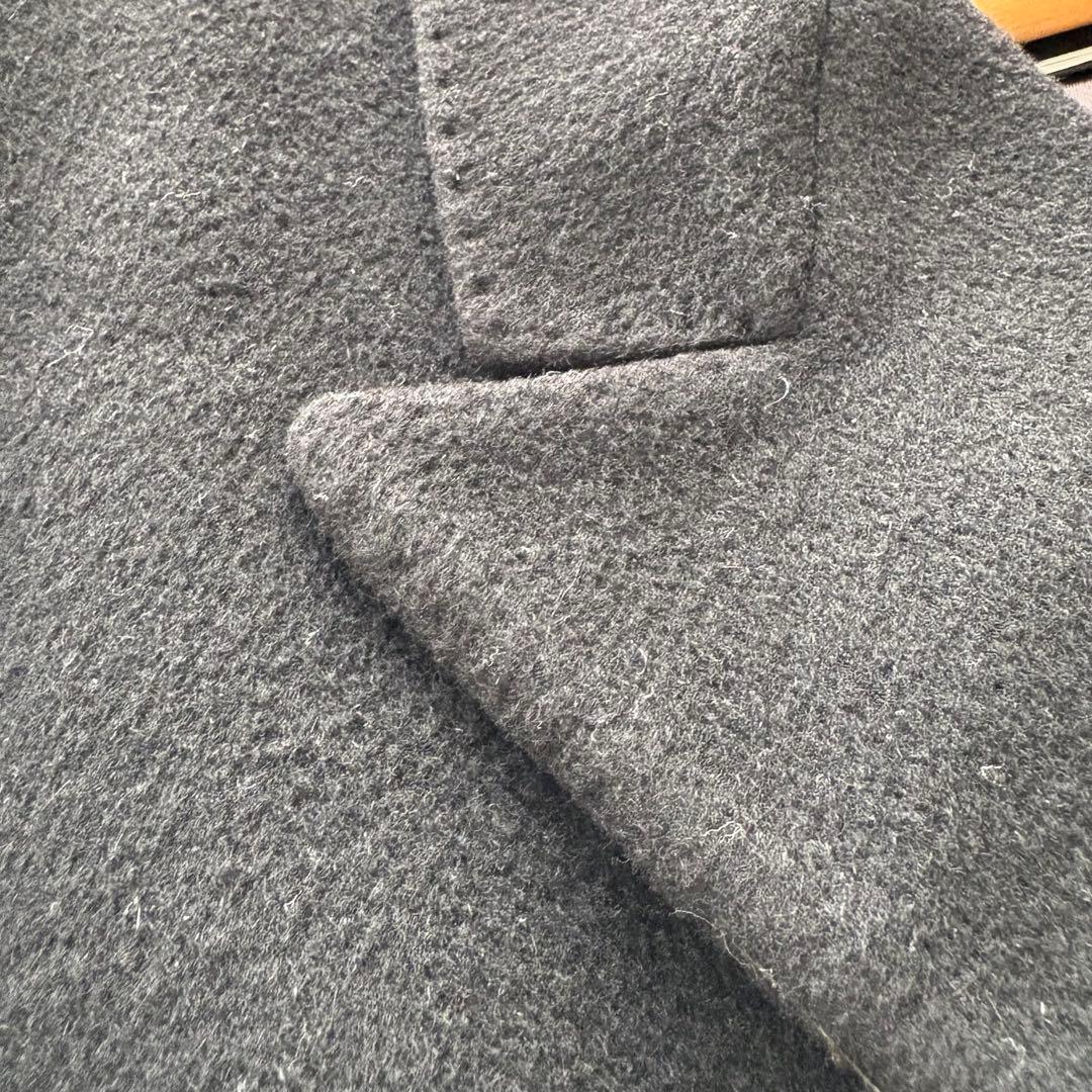 【最高級カシミヤ100%】イタリア製 ロングチェスターコート ダブル 40 黒