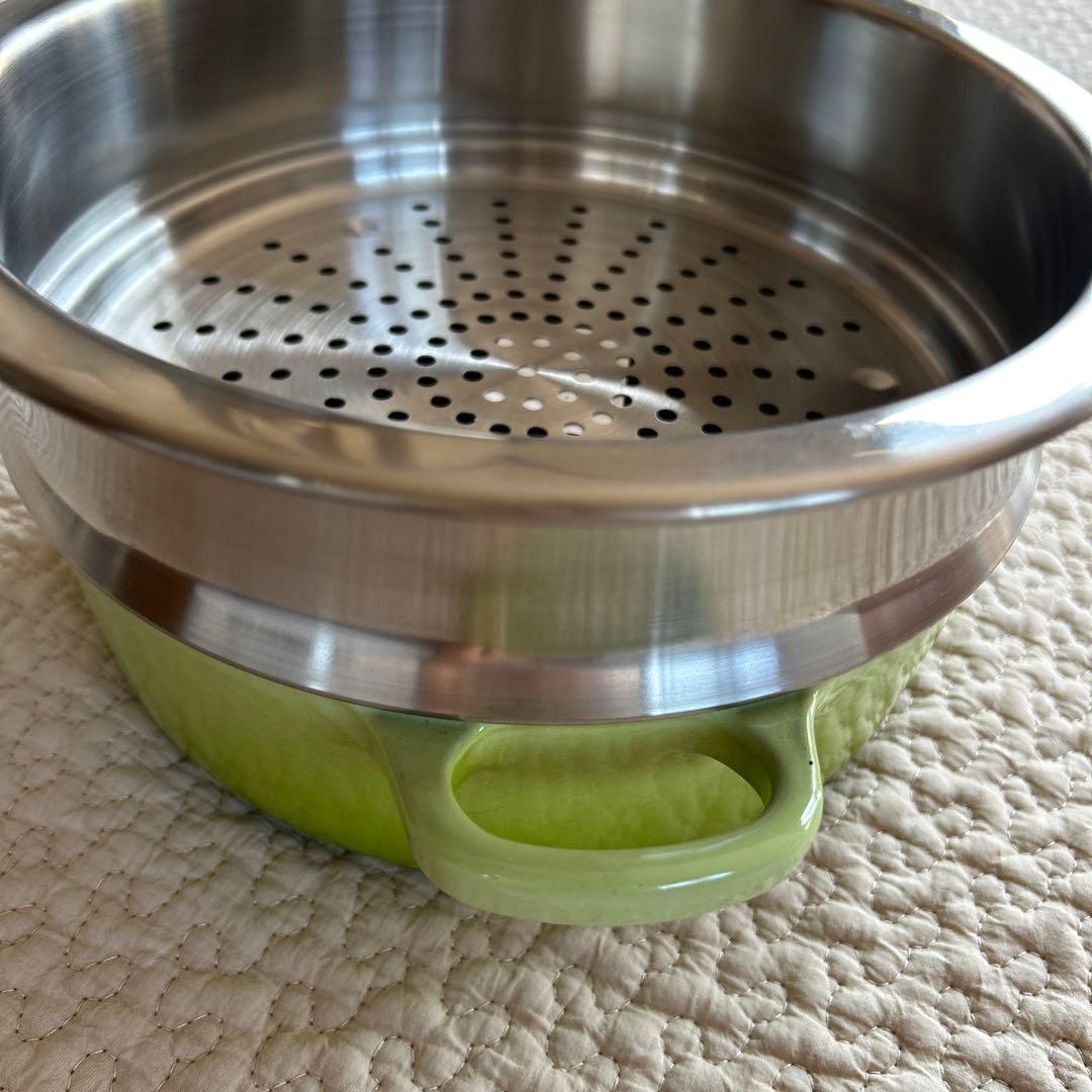 LE CREUSET グリーン 両手鍋