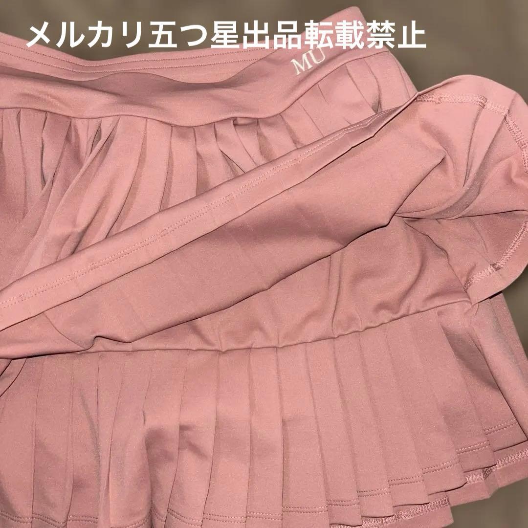 AdmiralコラボmuピンクLプリーツスカートテニスウェアスコートレディース