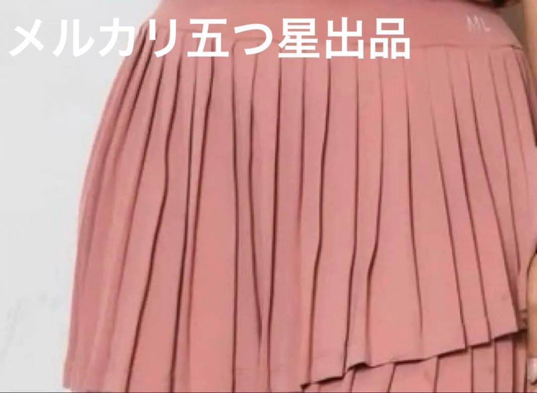 AdmiralコラボmuピンクLプリーツスカートテニスウェアスコートレディース