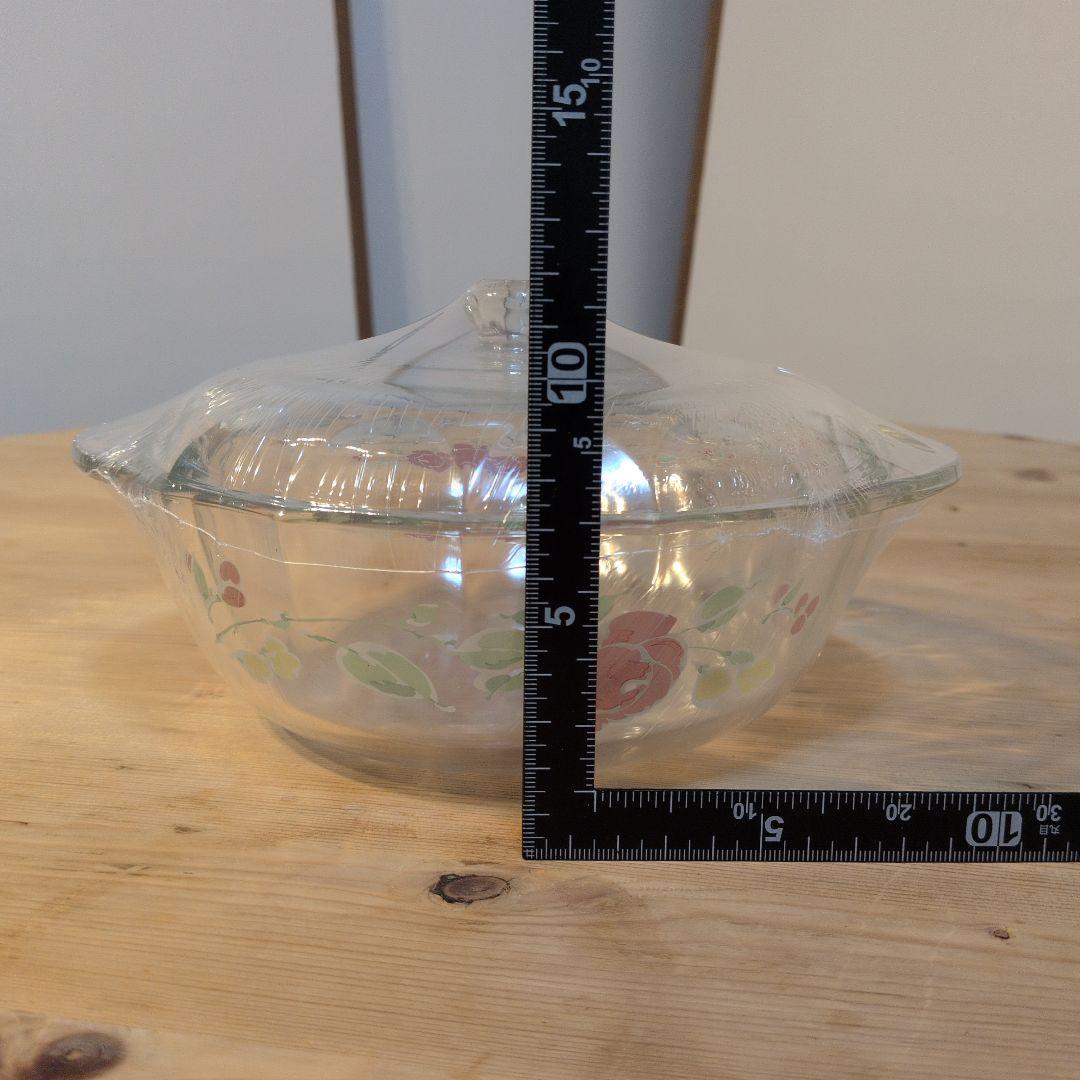 ♦️岩城硝子製 ヴィンテージ・パイレックス 蓋付きキャセロール♦️新品・未開封