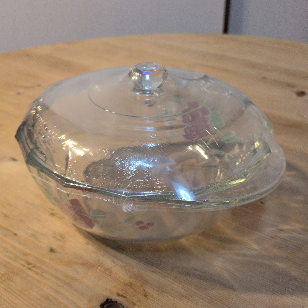 ♦️岩城硝子製 ヴィンテージ・パイレックス 蓋付きキャセロール♦️新品・未開封