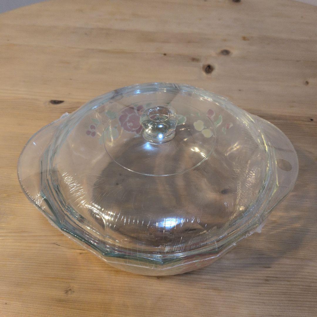 ♦️岩城硝子製 ヴィンテージ・パイレックス 蓋付きキャセロール♦️新品・未開封