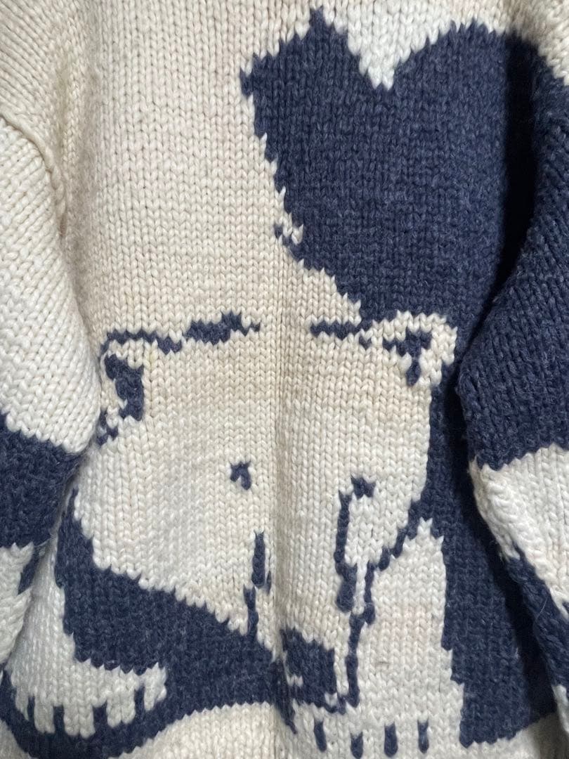 KANATA 90s カナダ製 熊 ロケットタロンジップ カウチンセーター