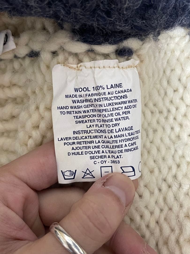 KANATA 90s カナダ製 熊 ロケットタロンジップ カウチンセーター