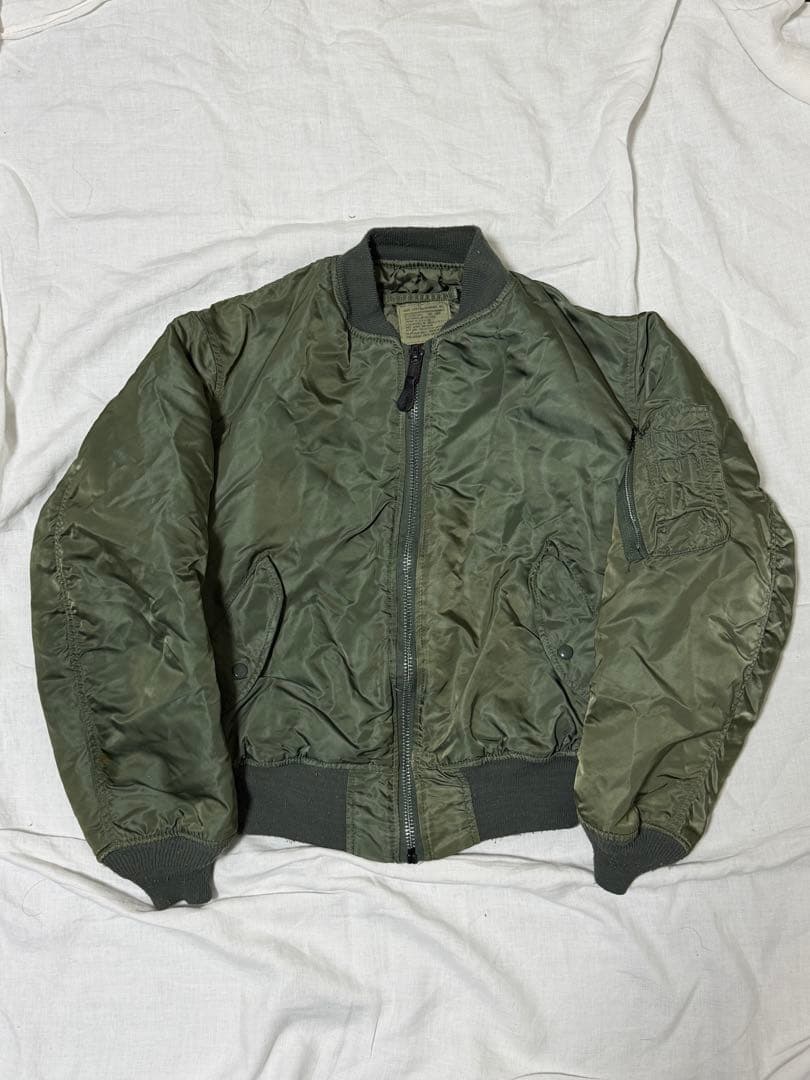 90s MA-1スタイルジャケット Lサイズ オリーブ