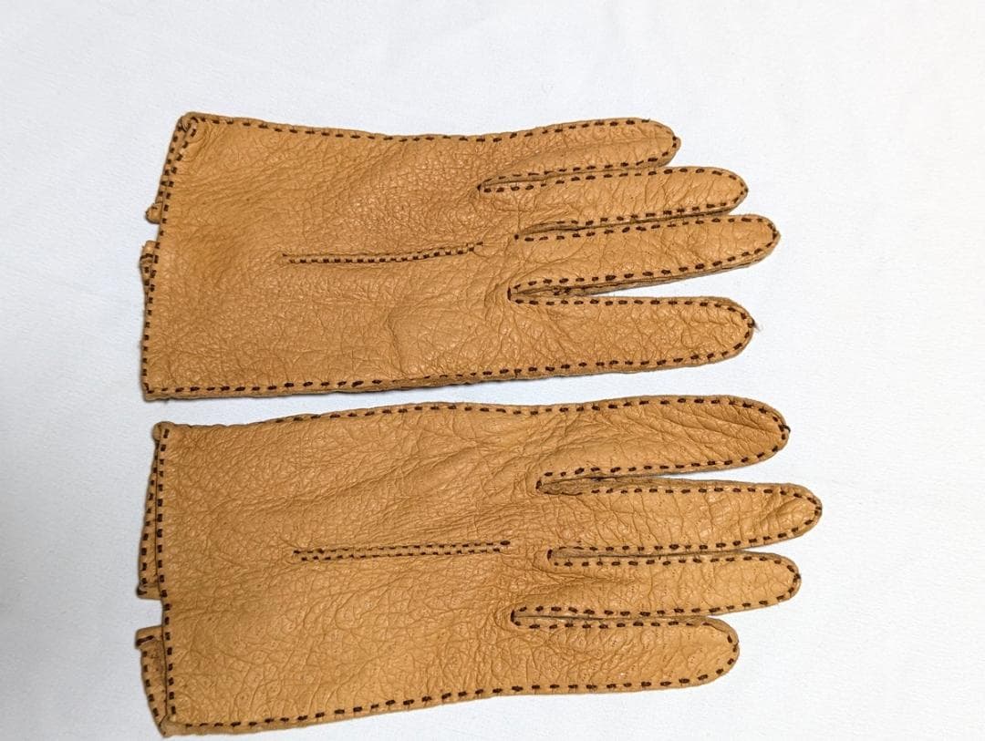 超美品 USAヴィンテージ ペッカリーグローブ 7.5 キャメル 革手袋