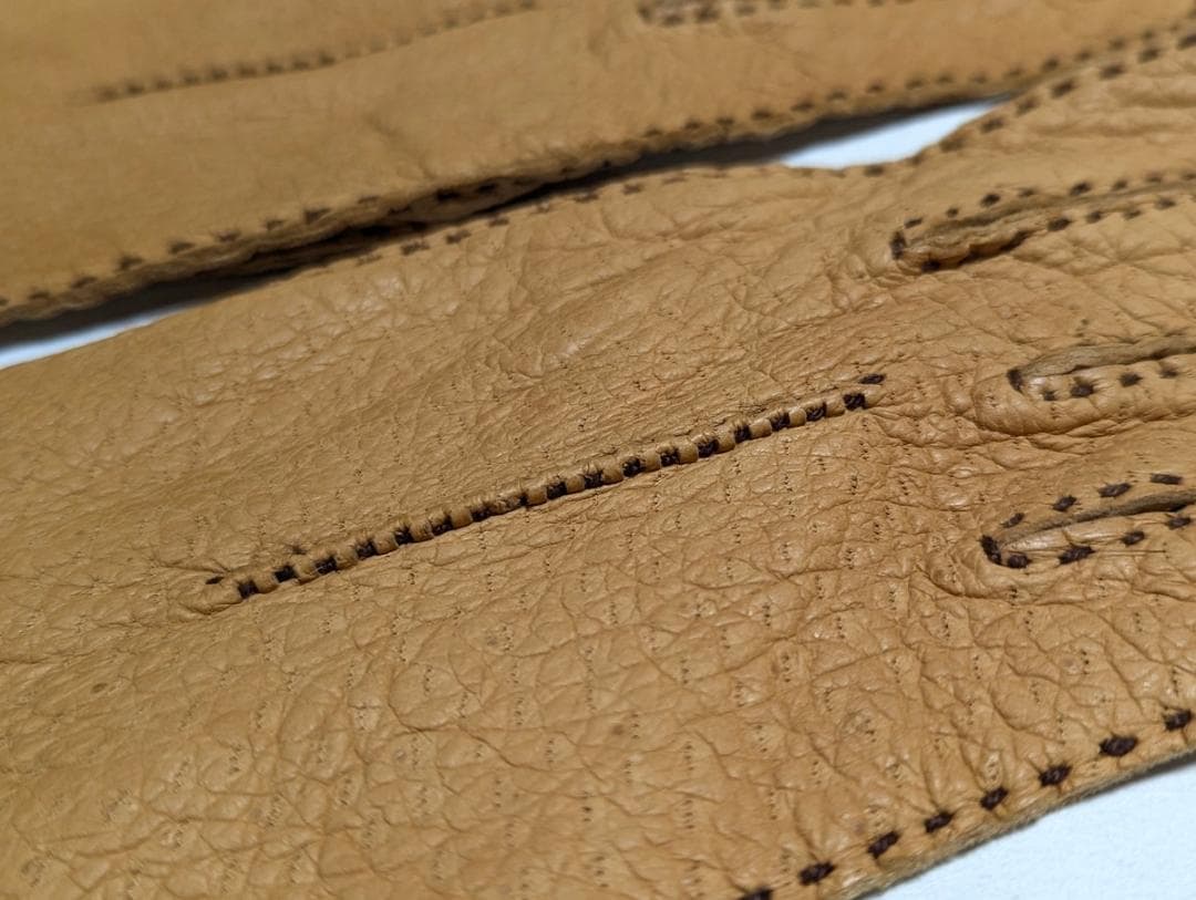 超美品 USAヴィンテージ ペッカリーグローブ 7.5 キャメル 革手袋