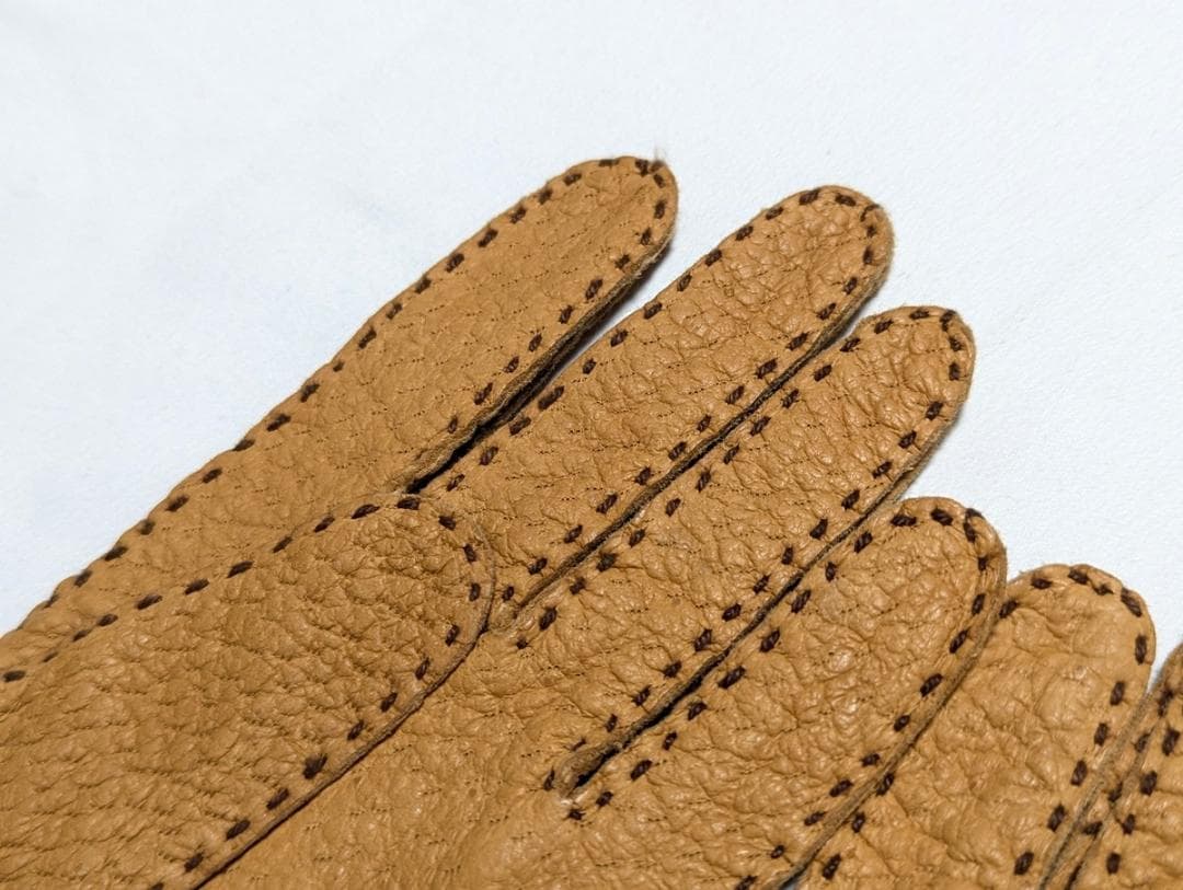 超美品 USAヴィンテージ ペッカリーグローブ 7.5 キャメル 革手袋