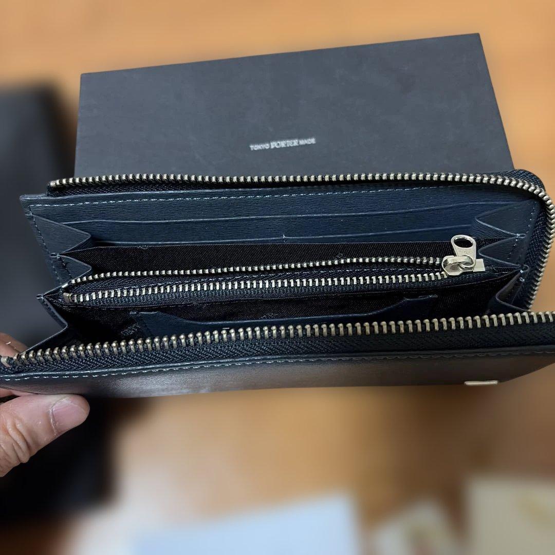 PORTER CURRENT ポーターカレント L字ファスナー 長財布 ネイビー