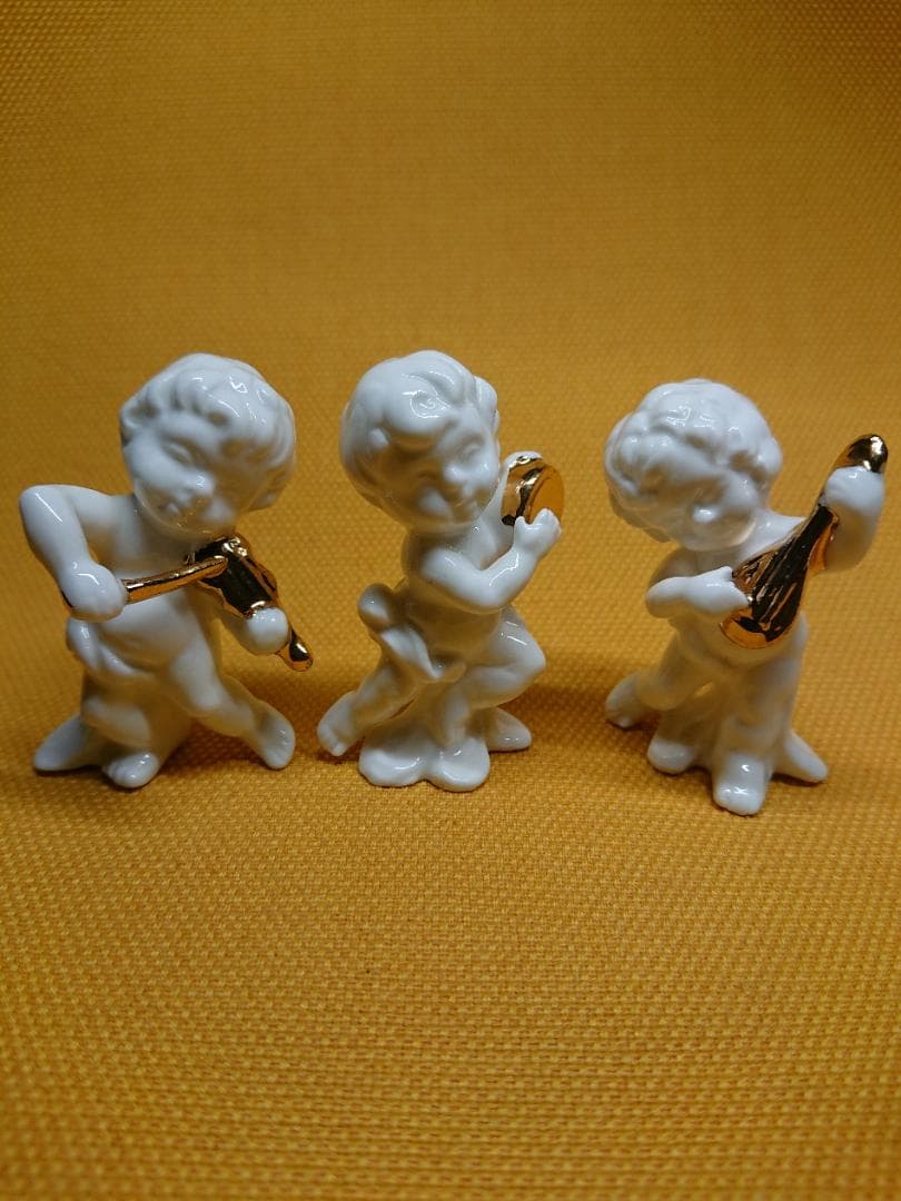 人形　天使　音楽隊　陶器　オブジェ　置物　インテリア　工芸品　美術品　A3076