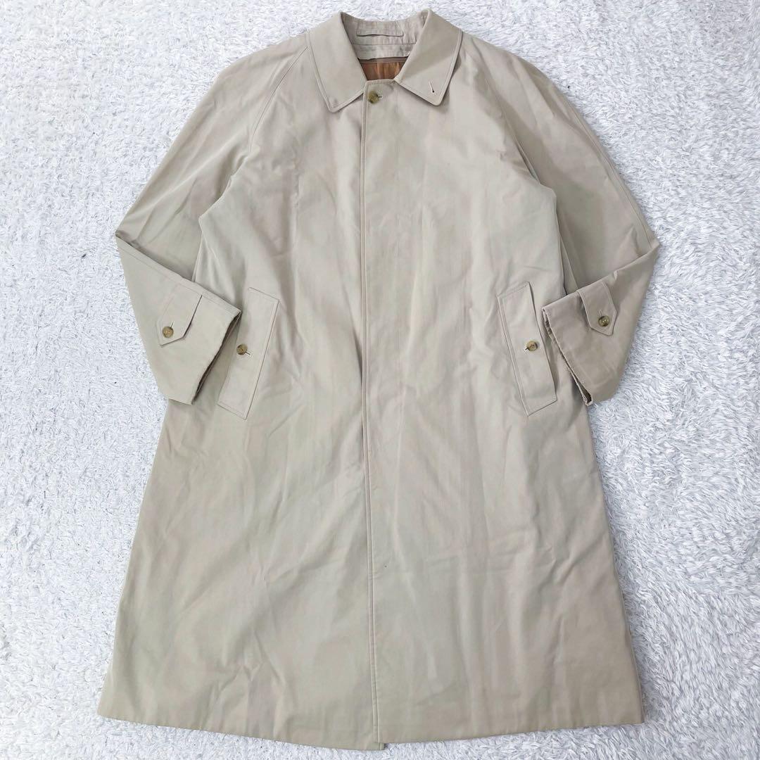 【XL相当】バーバリー ステンカラーコート 英国製 ライナー付 52R ベージュ