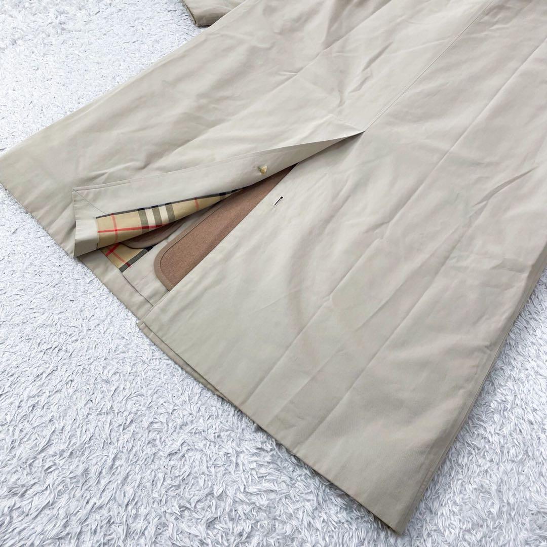 【XL相当】バーバリー ステンカラーコート 英国製 ライナー付 52R ベージュ