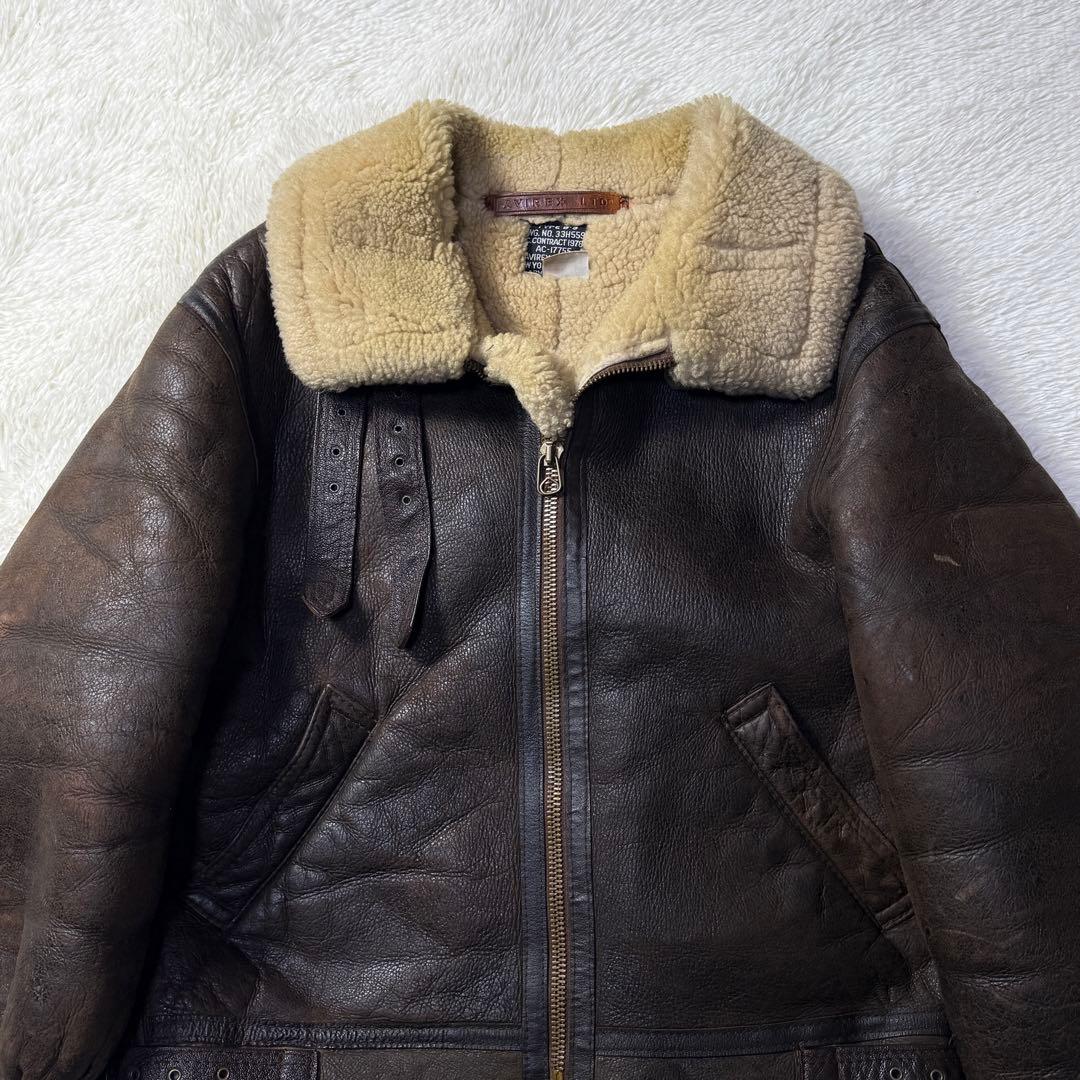 【USA製】 AVIREX B-3 ムートン フライトジャケット 40 短丈