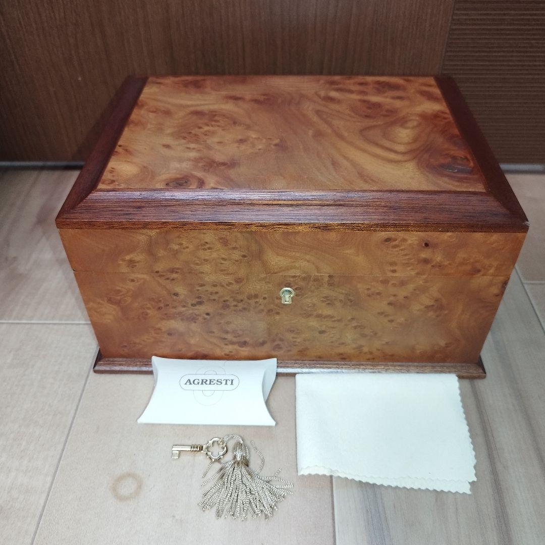 【美品】AGRESTI ジュエリーボックス 2段 宝石箱 鍵付き イタリア製