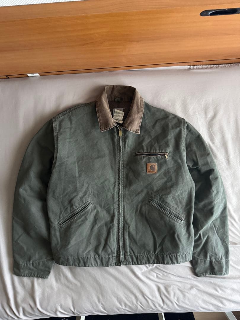 希少 カーハート デトロイト ジャケット J76 MOS モス グリーン