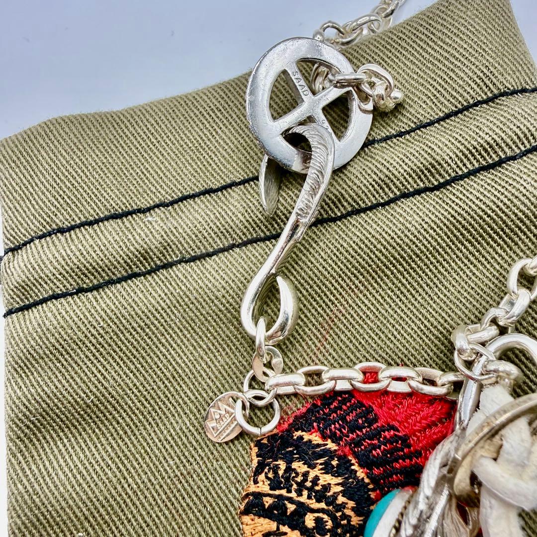 美品　SAAD ターコイズ付きフェザー　ホイール、フックネックレスセット