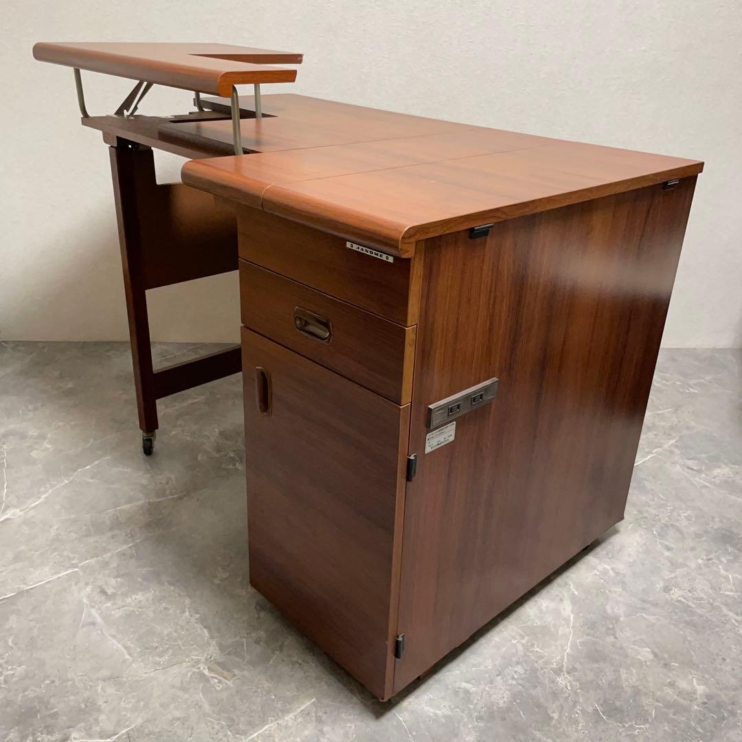 ジャノメ ハンディーキャスターデラックスCB ミシン 収納テーブル　スツール付