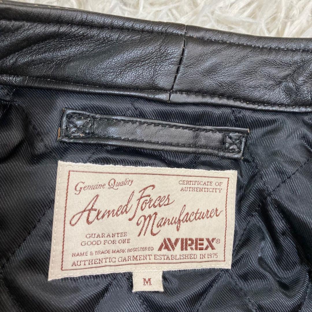 15799✨良品✨アビレックス 茶芯加工 シープスキン ライダースジャケット