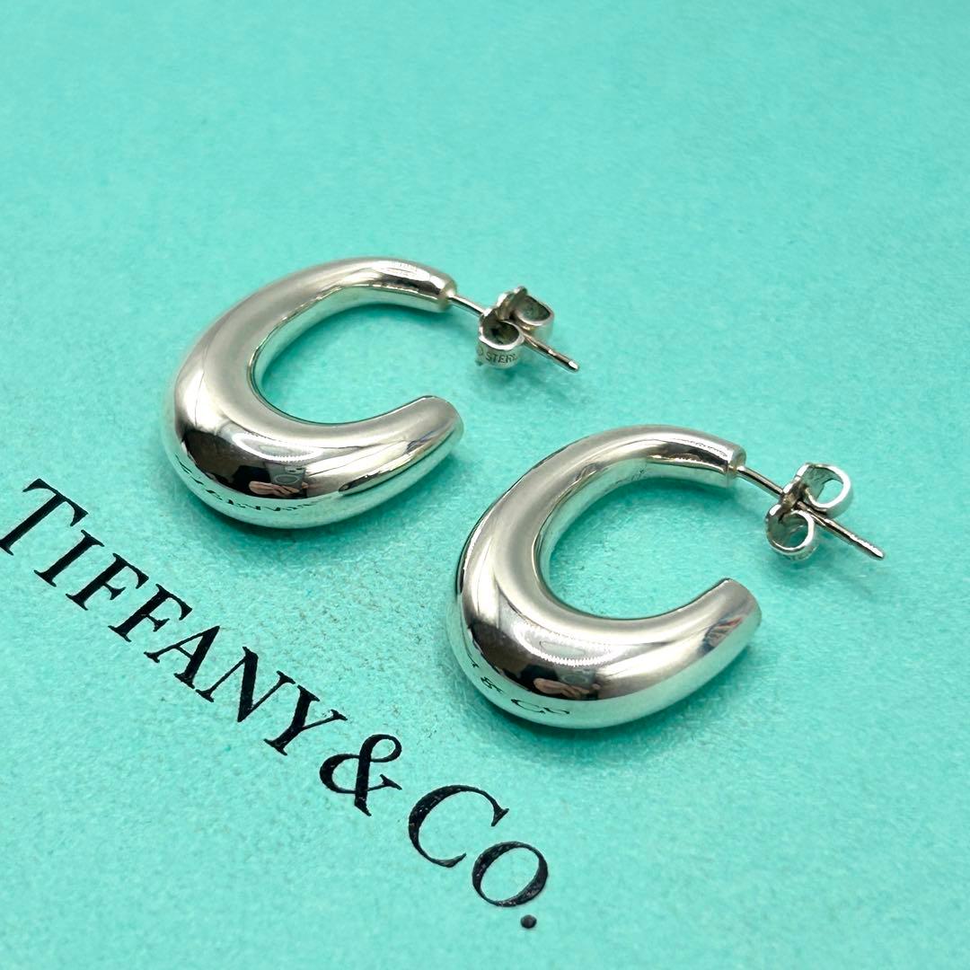 美品　ティファニー　J ハーフ　フープ　ピアス　シルバー　925 社外キャッチ