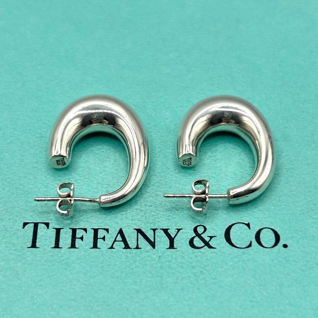 美品　ティファニー　J ハーフ　フープ　ピアス　シルバー　925 社外キャッチ