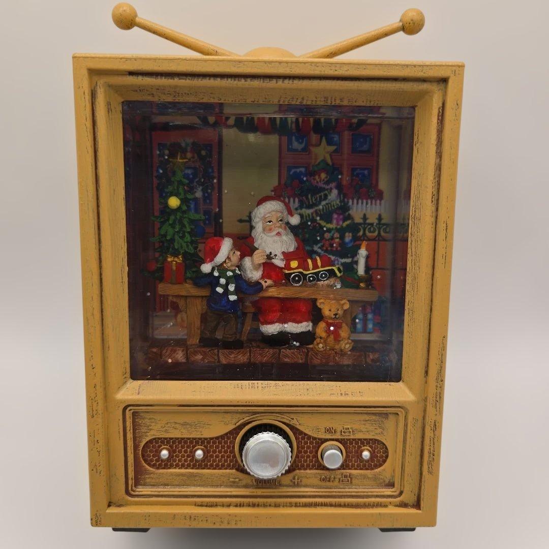 す*ん様 ★値下! レトロテレビ型 クリスマス音楽＆雪舞仕掛 サンタクロース ス