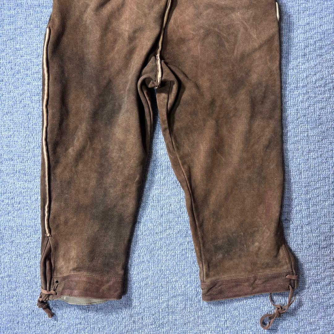 70s ドイツ 古着 チロリアン レーダーホーゼン レザーパンツ 刺繍 スエード