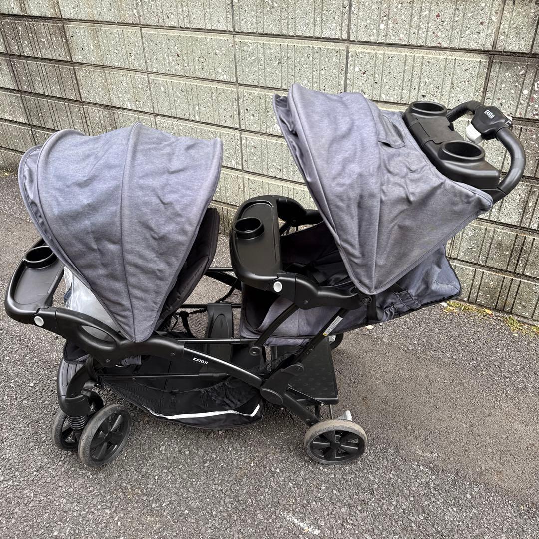 KATOJI　カトージ　ベビーカー　二人でゴー　DX　デニム　2人乗り用