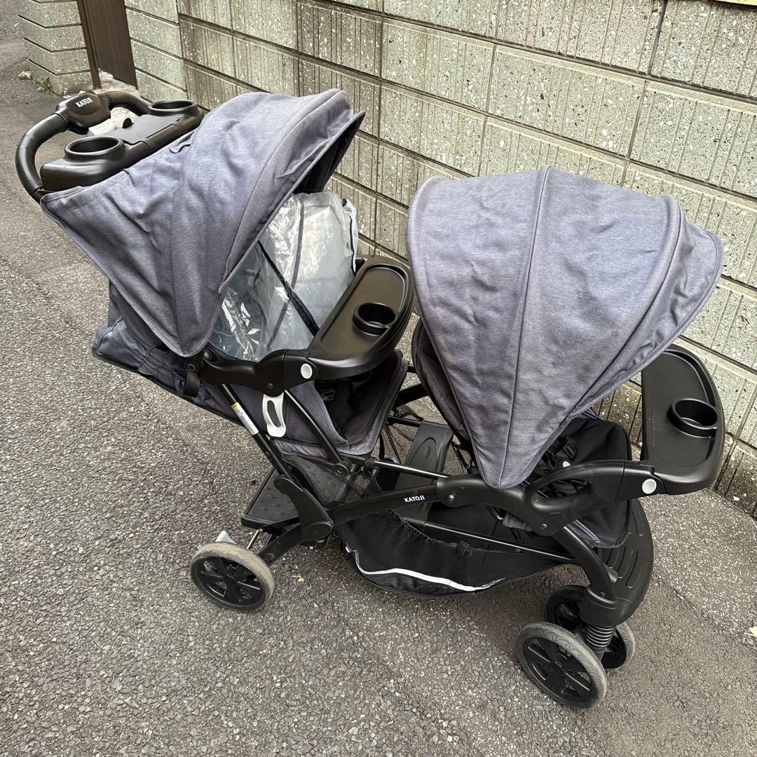 KATOJI　カトージ　ベビーカー　二人でゴー　DX　デニム　2人乗り用