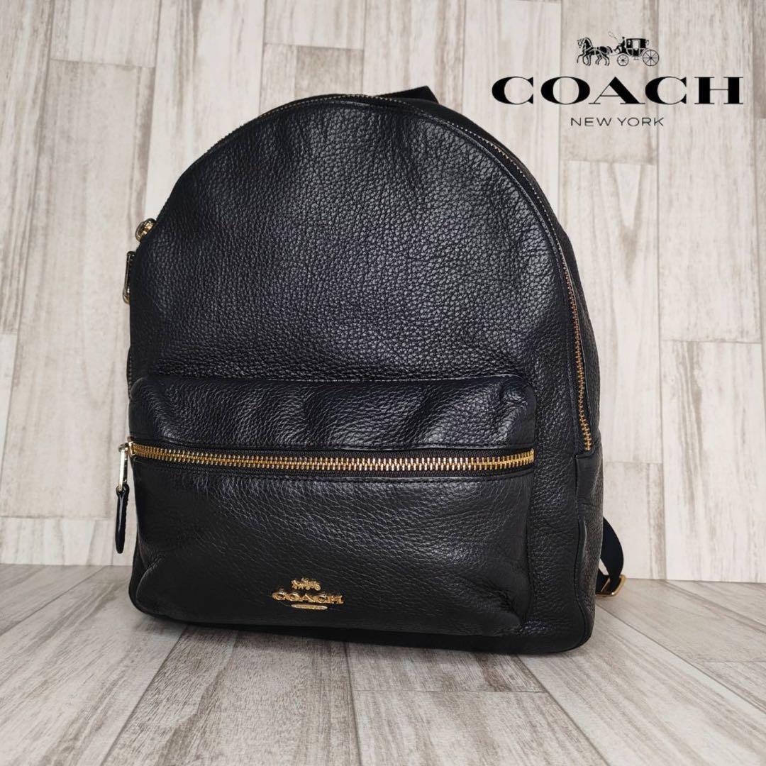 55 COACH コーチ　レザー　リュックサック　バッグパック