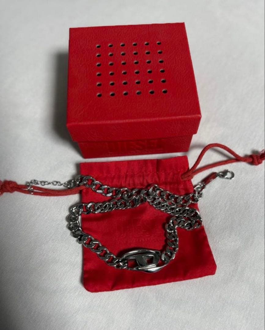 あ*情様 【値下げ可】DIESEL シルバーチェーンネックレス DX1412