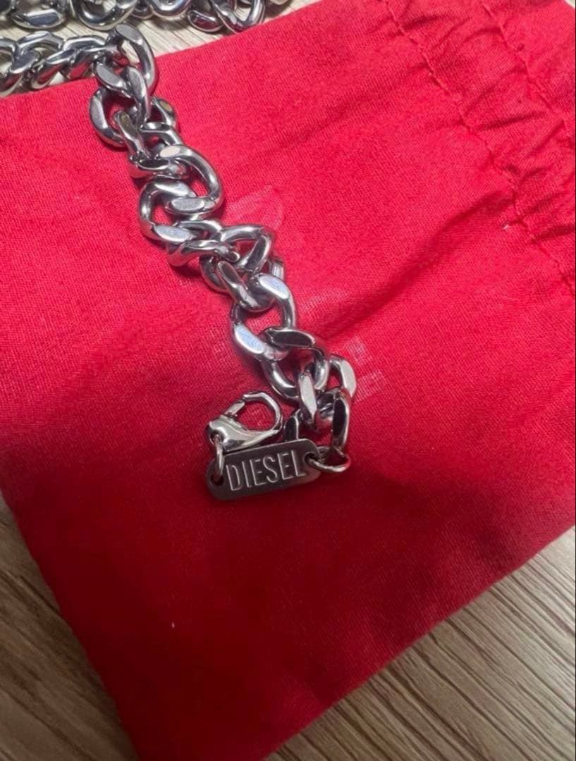 あ*情様 【値下げ可】DIESEL シルバーチェーンネックレス DX1412